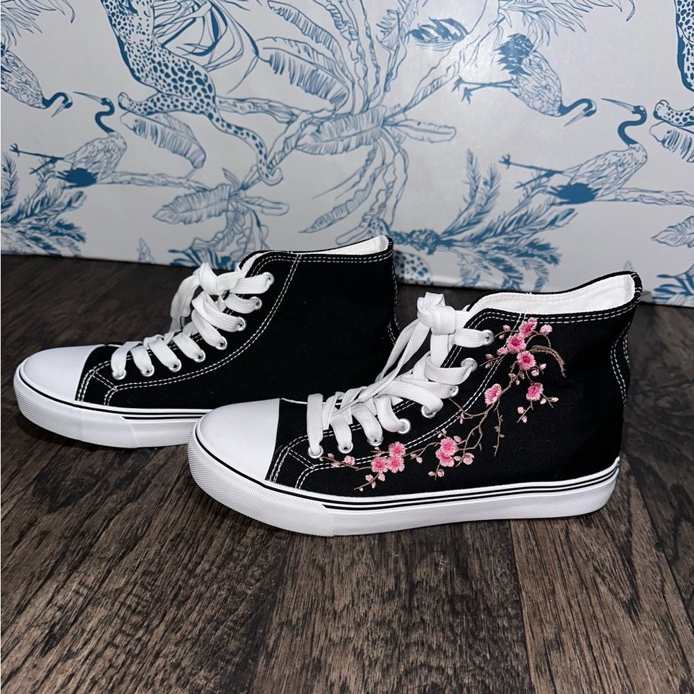 Black and White High-Top Sneakers
